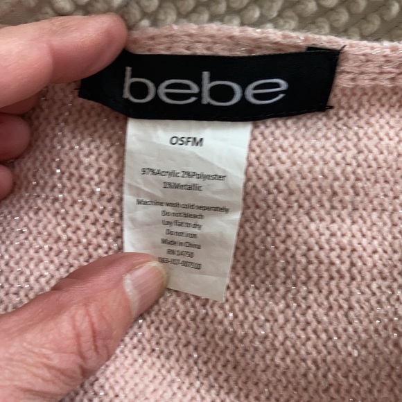 BEBE fringed winter knitted scarf - Picture 3 of 5